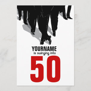 50th Birthday Swingers Rat Pack Party Invitation