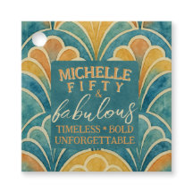 50th Birthday Teal and Gold Art Deco Style