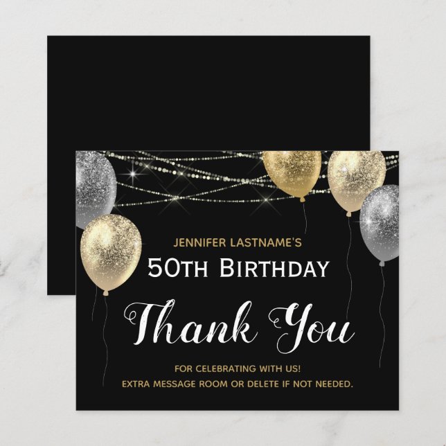 50th Birthday Thank You  (Front/Back)