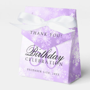 50th Birthday Thank You Purple Winter Wonderland Favor Box
