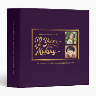 50th Birthday Then & Now Photos Retro Photo Album Binder