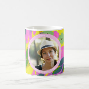 50th birthday tropical floral yellow pink Mug