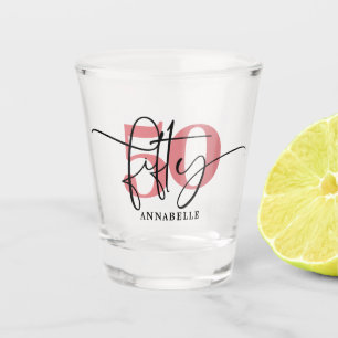 50th Birthday Typography Shot Glass