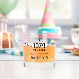 50th Birthday Vintage 1974 Whiskey Glass