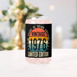 50th Birthday Vintage 1976 Limited Edition  Can Glass
