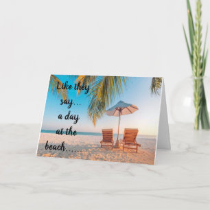 **50th BIRTHDAY WISHES ARE LIKE DAY AT BEACH Card