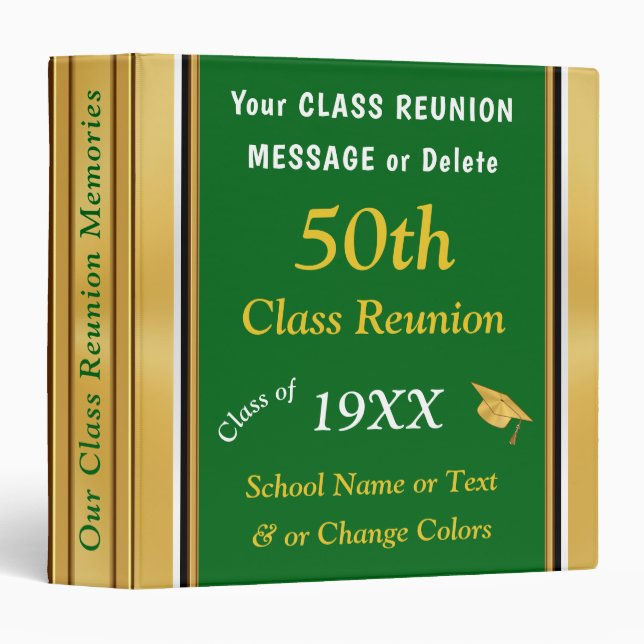 50th Class Reunion Scrapbook Class Reunion Memory Binder (Front/Spine)