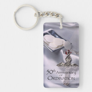 50th Custom Name Ordination Anniversary Chalice Keychain