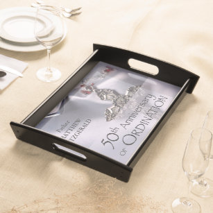 50th Custom Name Ordination Anniversary Chalice Serving Tray