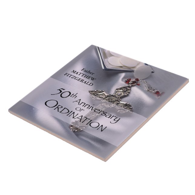 50th Custom Name Ordination Anniversary Chalice Tile (Side)