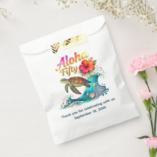 50th Fifty Birthday Tropical Ocean Beach Theme Favour Bag