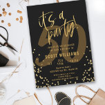 50th Fun Black and Gold Birthday Party Invitation<br><div class="desc">Fun Black and Gold 50th Birthday Party Invitation</div>