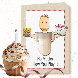 50th Funny Poker Hand Gambling Birthday Card