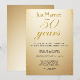   50th Gold Anniversary Celebration Invitation