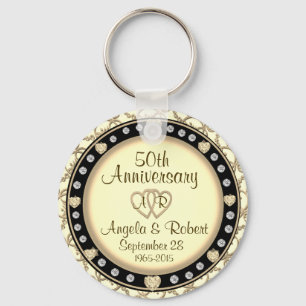 50th Gold Anniversary Keychain