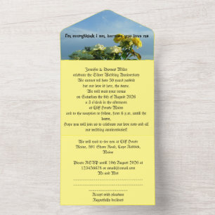 50th gold anniversary wedding invitation motto