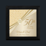 50th Gold Diamond  Anniversary Gift Box<br><div class="desc">50th Gold Diamond Anniversary Design Keepsake Gift Box ready for you to personalize. This design works well for other events and occasions like a birthday, wedding, engagement, graduation, retirement, etc... by simply changing the text. 😊This Product is 100% Customizable. Graphics and/or text can be added, deleted, moved, resized, changed around,...</div>