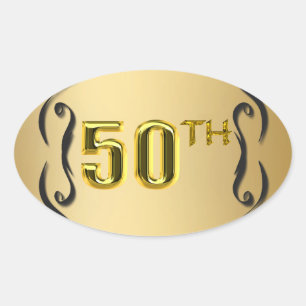 50th Gold Seals And Stickers