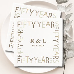50th Gold Wedding Anniversary Gift Paper Napkin