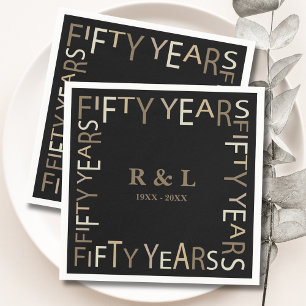 50th Gold Wedding Anniversary Gift Paper Napkin
