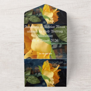 50th gold wedding anniversary invitation  