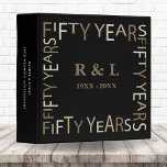 50th Gold Wedding Anniversary Photo Album (White) Binder<br><div class="desc">Bold and elegant keepsake photo album memory book designed for a milestone fifty year wedding anniversary.  Easily personalize and customize by initials and year(s) for special friends,  couples,  parents or your husband / wife. Be sure to check out the rest of my collection for more gifting ideas.</div>