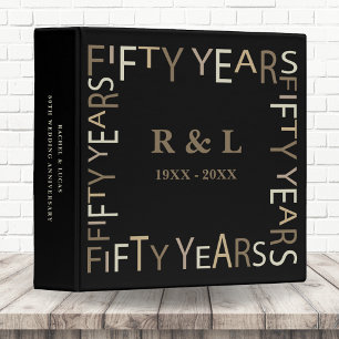 50th Gold Wedding Anniversary Photo Album (White) Binder