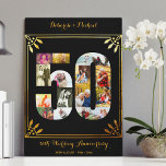 50th Gold Wedding Anniversary Photo Collage Black Canvas Print<br><div class="desc">Create your own unique 50th Wedding Anniversary Photo Collage Canvas with some of your favourite photos from the last 50 years. This elegant black and gold design features a number 50 shaped photo collage with an art deco style frame and ornate script typography. You can personalize the design with your...</div>