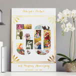 50th Gold Wedding Anniversary Photo Collage White Canvas Print<br><div class="desc">Create your own unique 50th Wedding Anniversary Photo Collage Canvas with some of your favourite photos from the last 50 years. This elegant white and gold design features a number 50 shaped photo collage with an art deco style frame and ornate script typography. You can personalize the design with your...</div>