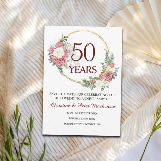 50th Gold Wedding Anniversary  Save The Date (Creator Uploaded)