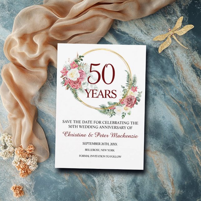 50th Gold Wedding Anniversary  Save The Date (Creator Uploaded)