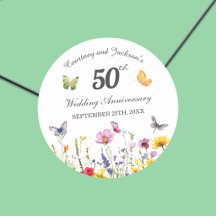 50th Gold Wildflowers Wedding Anniversary