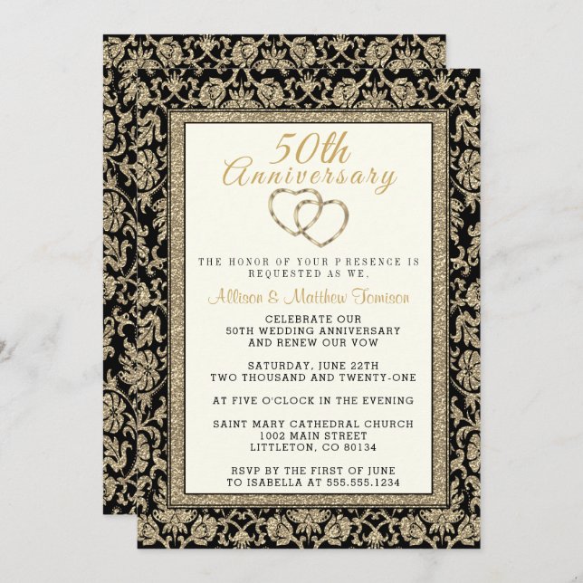 50th Golden Anniversary Celebration Invitation (Front/Back)