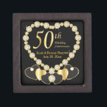 50th Golden Anniversary Personalize Jewelry Box<br><div class="desc">Anniversary Keepsake Gift Box. ⭐This Product is 100% Customizable. Graphics and / or text can be added, deleted, moved, resized, changed around, rotated, etc... 99% of my designs in my store are done in layers. This makes it easy for you to resize and move the graphics and text around so...</div>