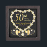 50th Golden Anniversary Personalize Jewelry Box<br><div class="desc">Anniversary Keepsake Gift Box. ⭐This Product is 100% Customizable. Graphics and / or text can be added, deleted, moved, resized, changed around, rotated, etc... 99% of my designs in my store are done in layers. This makes it easy for you to resize and move the graphics and text around so...</div>