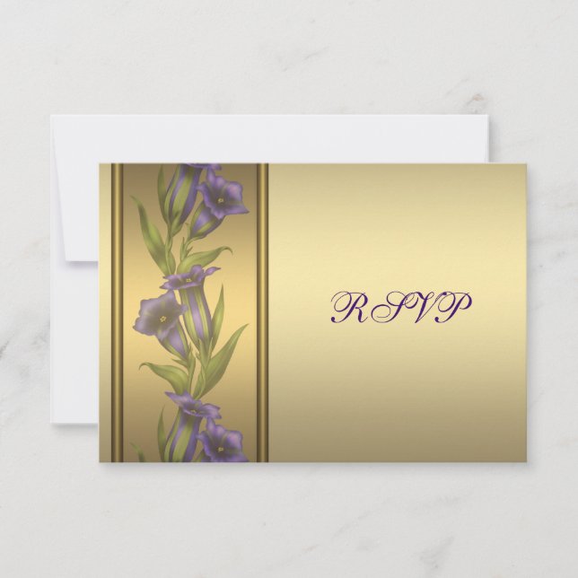 50th Golden Anniversary Purple Violet RSVP Card (Front)