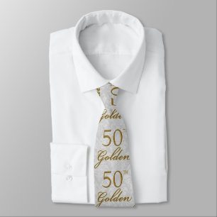 50th Golden Anniversary Silver with Gold Tie