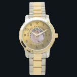 50th Golden Anniversary Wedding Year Photo Gold Watch<br><div class="desc">A sentimental and memorable keepsake watch gift for 50th wedding anniversary. Personalize with the couple photo. Makes an unique gift for parents , grandparents, friends and family who have lived to enjoy 50 years of marriage.</div>