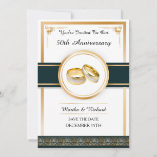 50th Golden Art Deco Anniversary Invite