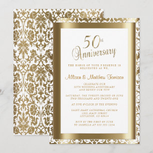50th Golden 💑 Wedding Anniversary 2   DIY Text Invitation