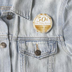 50th Golden Wedding Anniversary 2 Inch Round Button