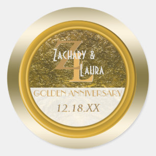 50th Golden Wedding Anniversary   50 Years Favour Classic Round Sticker