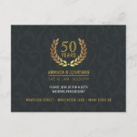 50th Golden Wedding Anniversary add photo RSVP