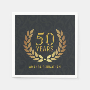 50th Golden Wedding Anniversary Customizable Napkin