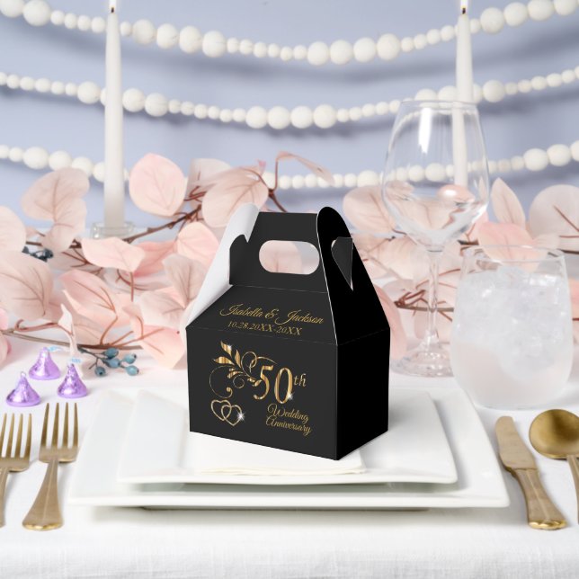 50th Golden Wedding Anniversary Favor Box (Wedding)