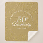 50th Golden Wedding Anniversary Gold Confetti Sherpa Blanket<br><div class="desc">Personalize with your special fifty years golden anniversary details in chic gold typography and delicate gold dust confetti. Designed by Thisisnotme©</div>