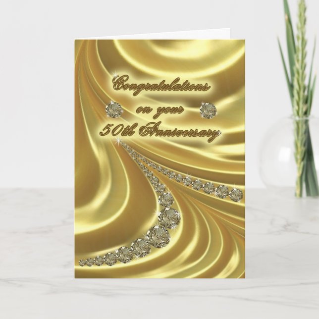 50th Golden Wedding Anniversary Greeting Card (Front)