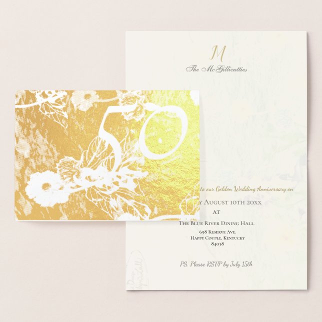 50th Golden Wedding Anniversary Invitation (Display)