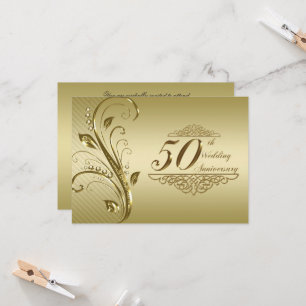 50th Golden Wedding Anniversary Invitation Card