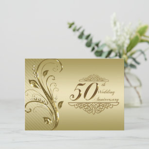50th Golden Wedding Anniversary Invitation Card